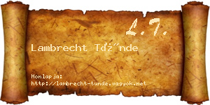 Lambrecht Tünde névjegykártya