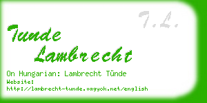 tunde lambrecht business card